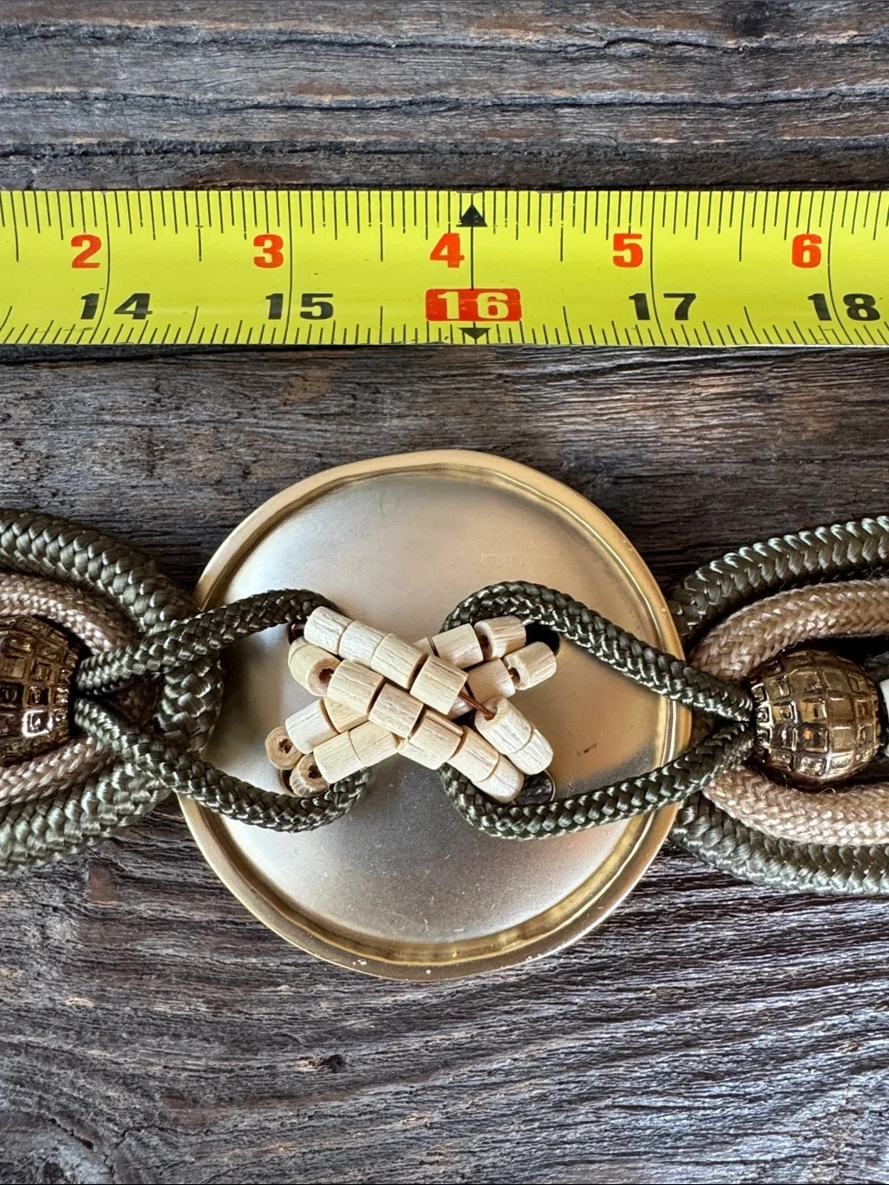 Leather Shop 90s hook back adjustable beaded macrame fashion belt
